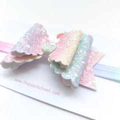 Pastel Prism Glitter Bow Headband