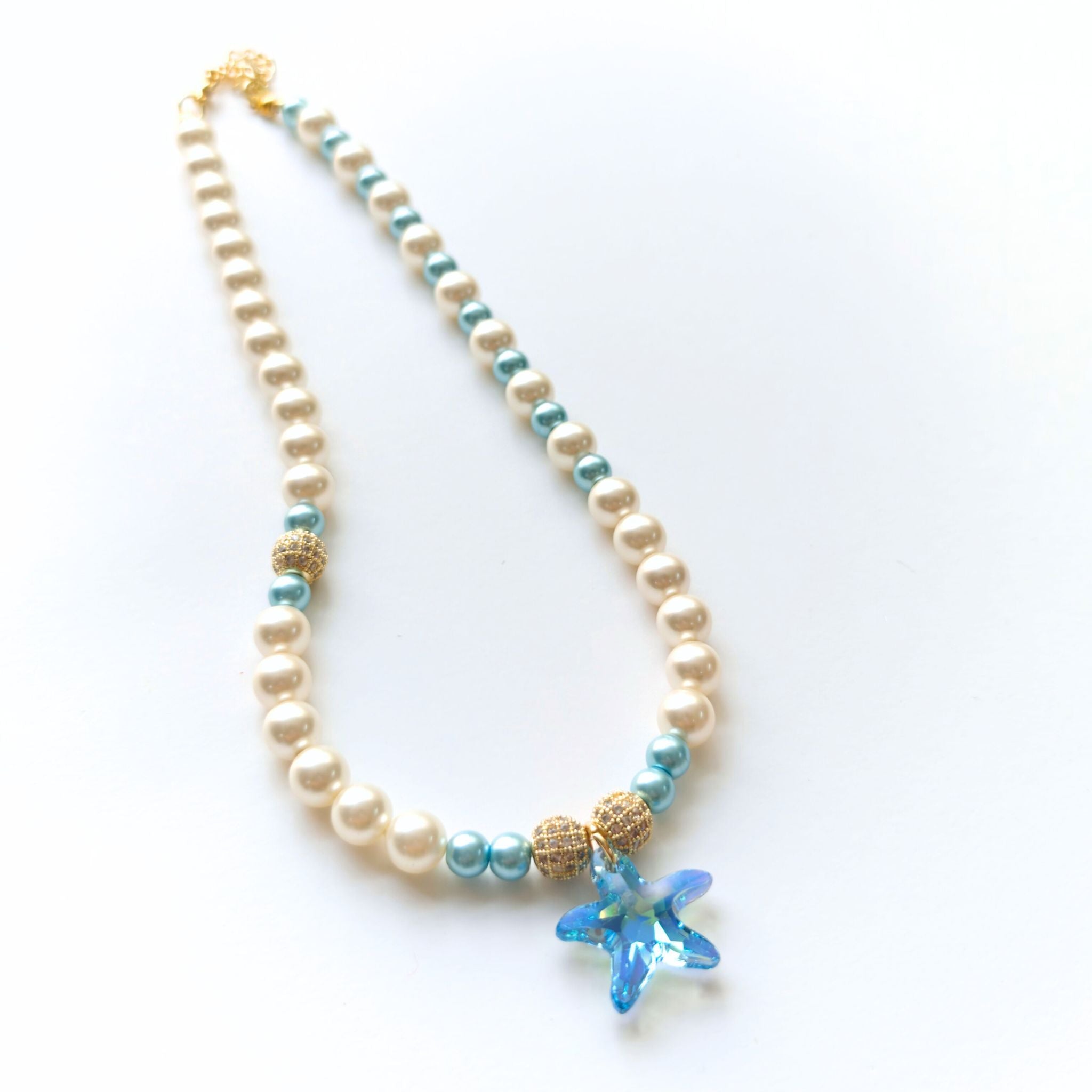 Celeste Starfish Necklace – Swarovski Pearl 18K Gold-Plated Necklace