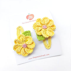 Crocheted Flower Snap Clips
