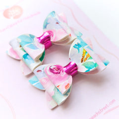 Rosy Posy Pigtail Bows