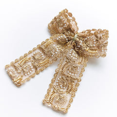 Noor Zari Bow Hair Clip – Gold / Silver