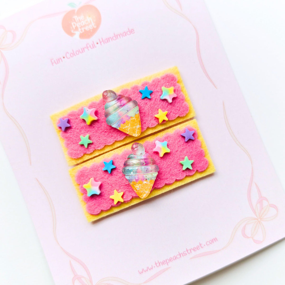 Rainbow Ice Cream Snap Clip Set