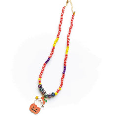 Ghostly Pumpkin Bead Necklace