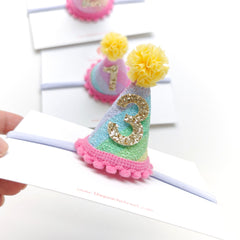 Rainbow Party Hat Birthday Headband