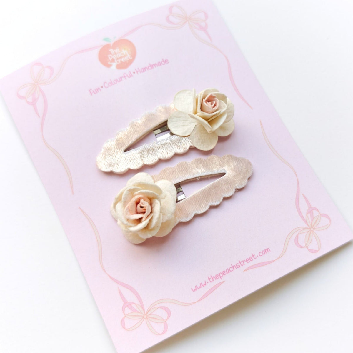 Ivory Rose Snap Clips