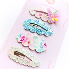 Butterfly Cloud Snap Clip Sets (Pink / Purple / Blue)