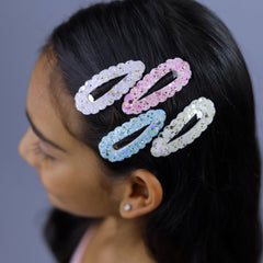 Sparkly Snap Clip Set of 4
