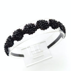 🖤 Midnight Bloom Beaded Hairband
