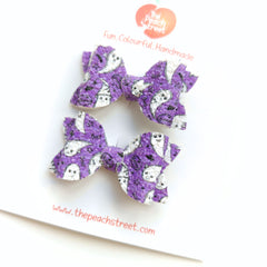 👻💜 Spooky Boo Pigtail Bows