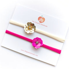Gul Sequin Flower Baby Headbands