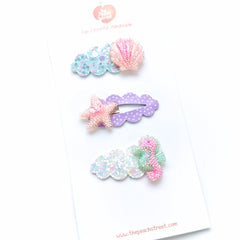 Sea Pearl Sparkle Clip Set