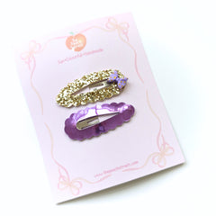 Golden Lavender Snap Clip Set
