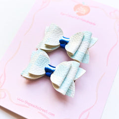 Blue Skies Pigtail Bows ☁️