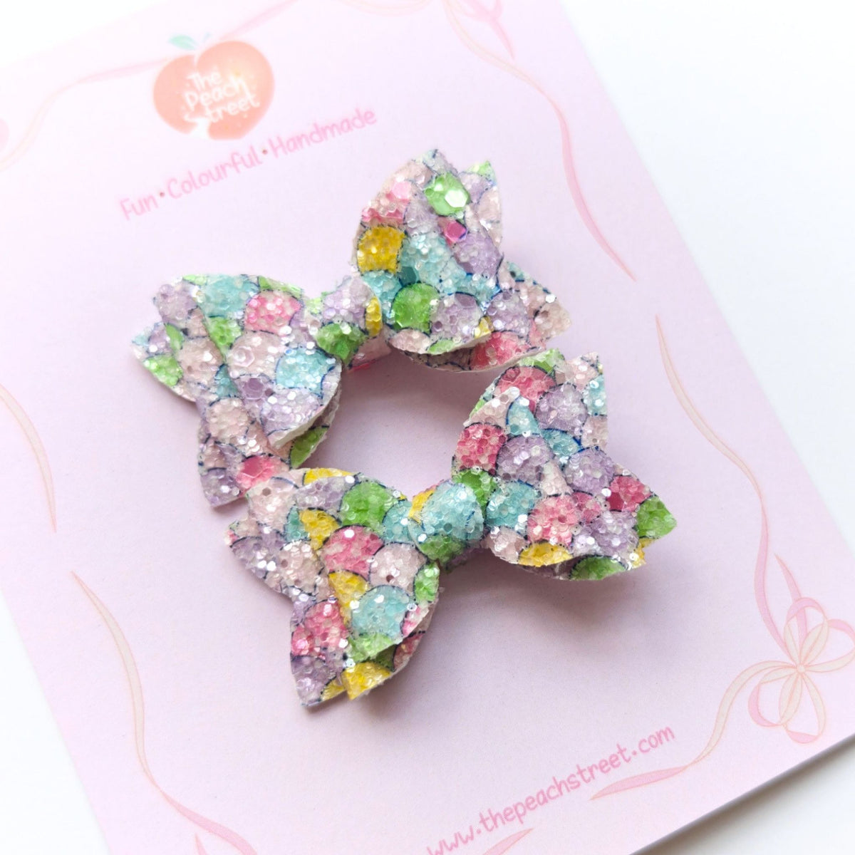 Rainbow Mermaid Pigtail Bows
