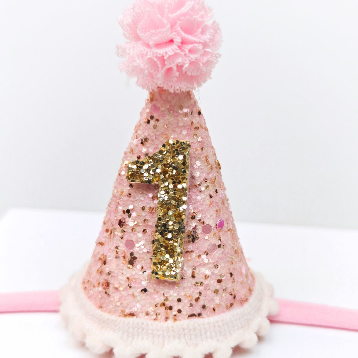 🌸 Pink Sparkle Birthday Hat Headband