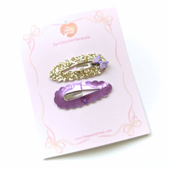 Golden Lavender Snap Clip Set