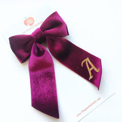 Monogrammed Velvet Bows
