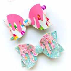 🍭✨ Candy Drip Duo Bow Set