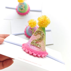 Rainbow Party Hat Birthday Headband
