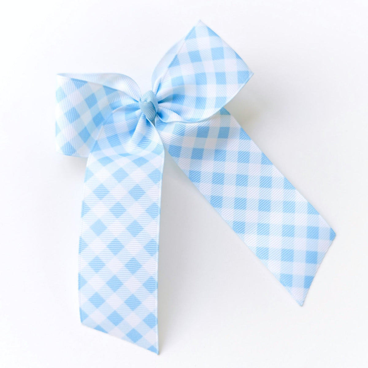 Powder Blue Gingham Ribbon Bow