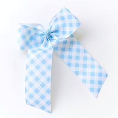 Powder Blue Gingham Ribbon Bow