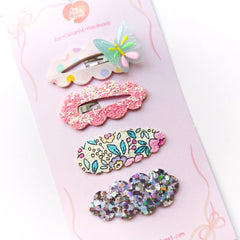 Butterfly Cloud Snap Clip Sets (Pink / Purple / Blue)