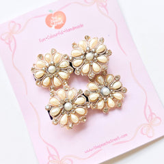 Noor Pearl Flower Hair Clips