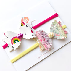 Rainbow Spark Baby Headband Set