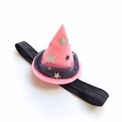 🌸🔮 Pink Starry Witch Hat (Clip / Headband)