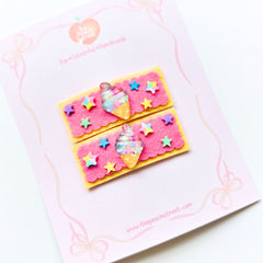 Rainbow Ice Cream Snap Clip Set