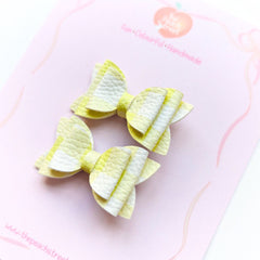 🍋 Lemon Drop Pigtail Bows