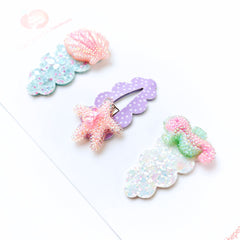 Sea Pearl Sparkle Clip Set