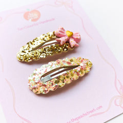 Sweetheart Bow Snap Clips