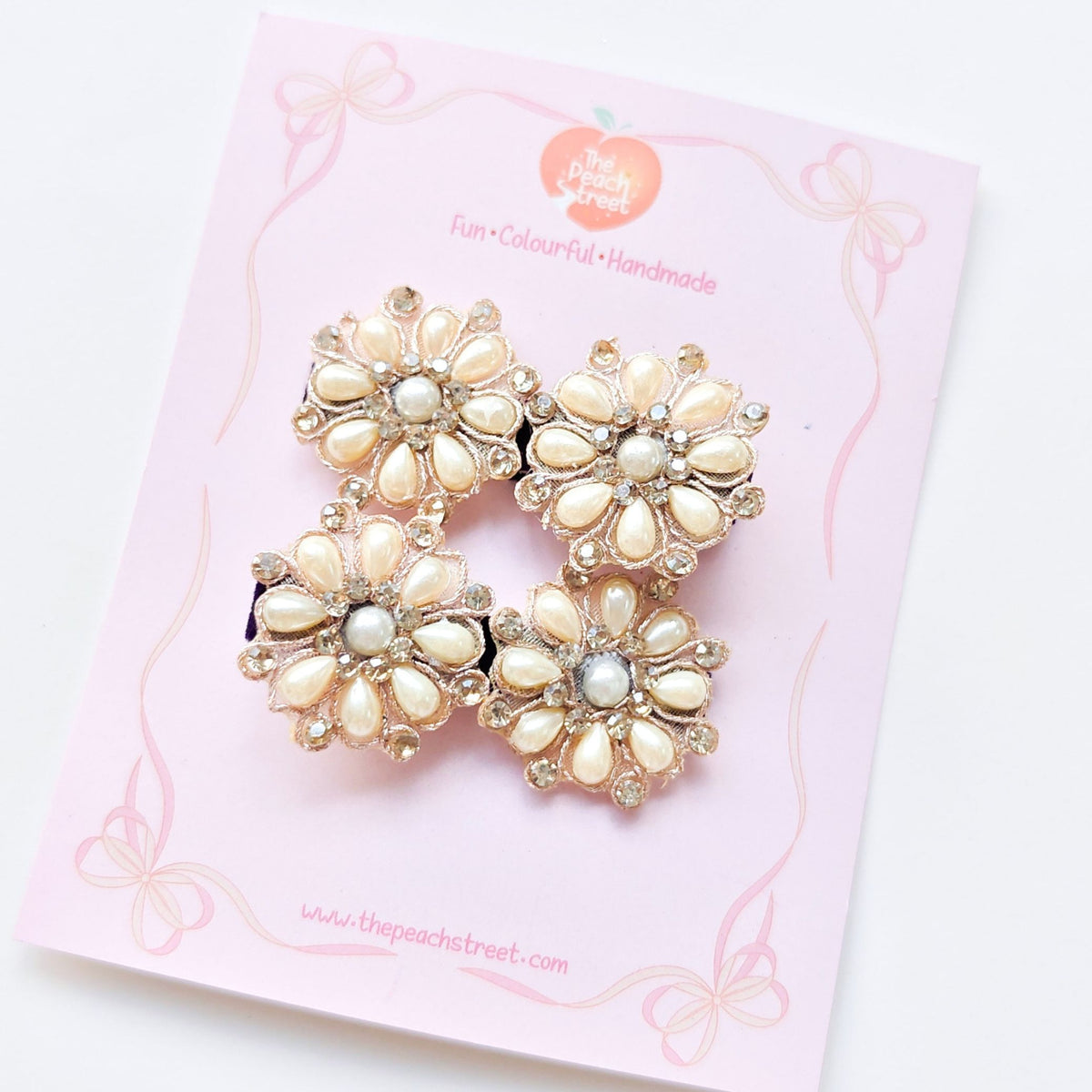 Noor Pearl Flower Hair Clips