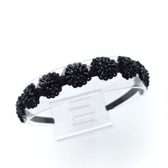 🖤 Midnight Bloom Beaded Hairband