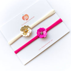 Gul Sequin Flower Baby Headbands