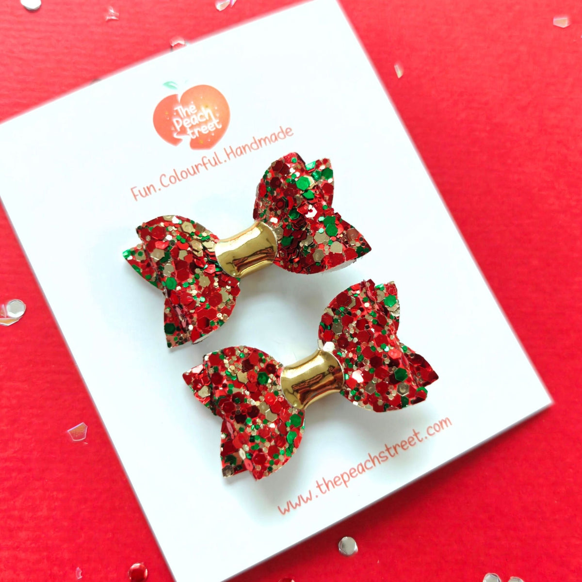 Holly Sparkle Pigtail Bows 🎅✨