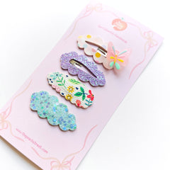 Butterfly Cloud Snap Clip Sets (Pink / Purple / Blue)