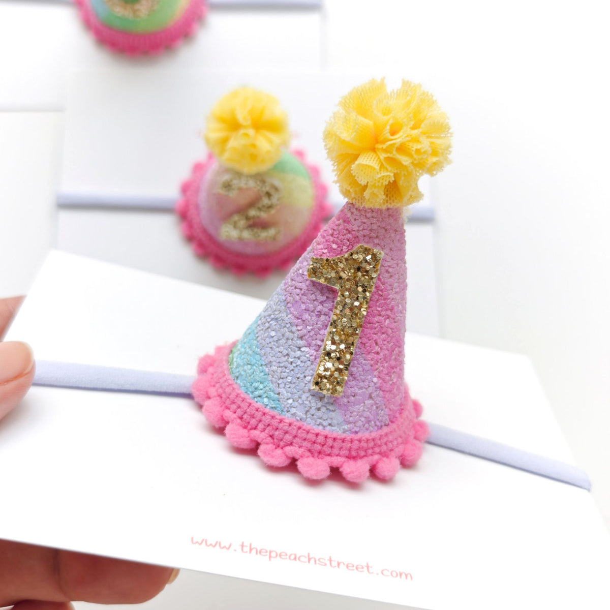 Rainbow Party Hat Birthday Headband