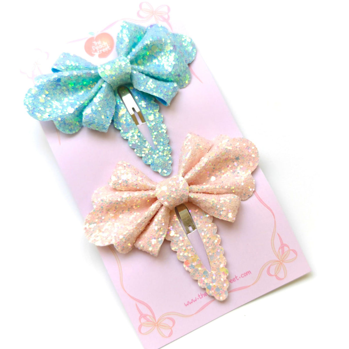 Sparkle Bow Snap Clips (Large)