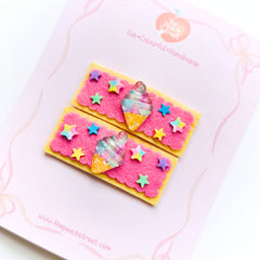 Rainbow Ice Cream Snap Clip Set