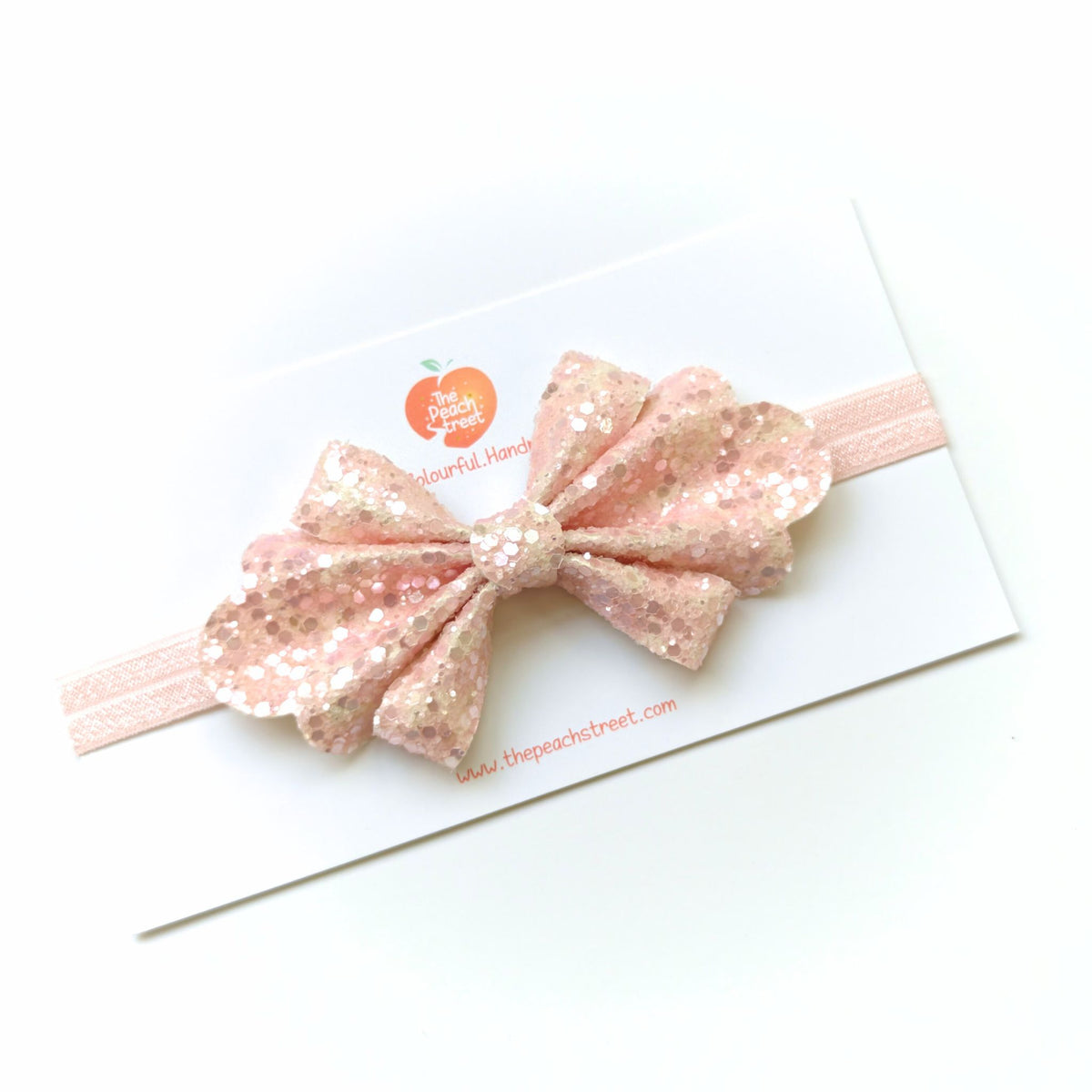 Blush Sparkle Bow Headband