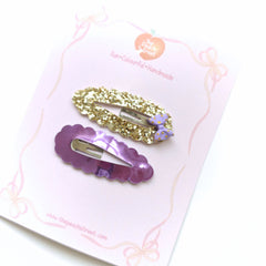 Golden Lavender Snap Clip Set