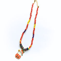 Ghostly Pumpkin Bead Necklace