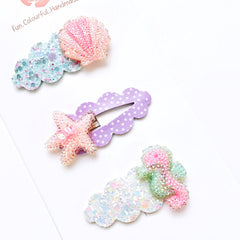 Sea Pearl Sparkle Clip Set