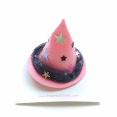 🌸🔮 Pink Starry Witch Hat (Clip / Headband)