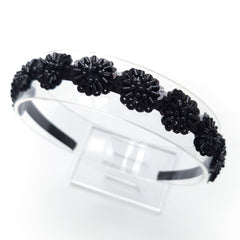 🖤 Midnight Bloom Beaded Hairband