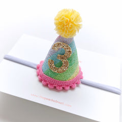 Rainbow Party Hat Birthday Headband