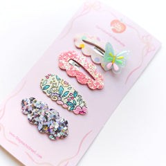Butterfly Cloud Snap Clip Sets (Pink / Purple / Blue)