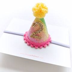 Rainbow Party Hat Birthday Headband
